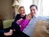 Andrew, Amy, Caroline and baby to be relaxing at home